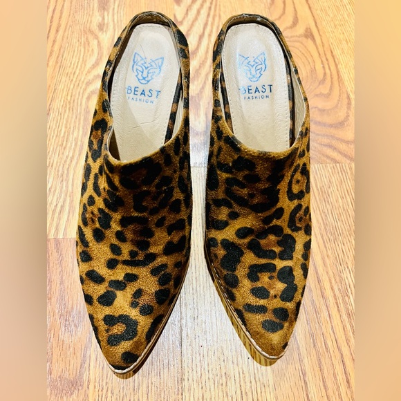 Beast Fashion Leopard Mules - Picture 1 of 4